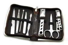 2 x Men gift 8pcs Pedicure Manicure Nail Clipper Cutter Kit Travel Grooming Tool