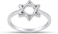 Star of David Jewish Magen Hebrew Shield Star Symbol Ring 14K Rose Gold Plated