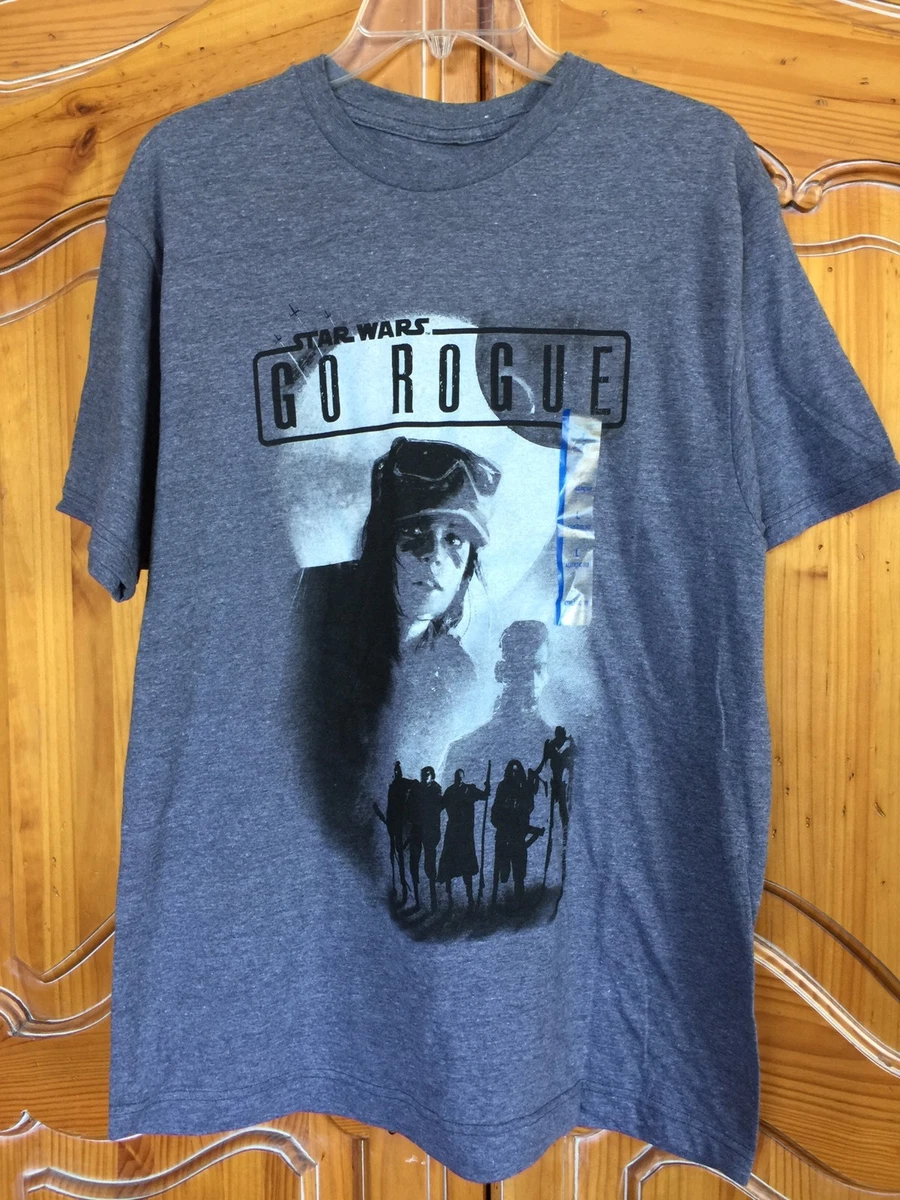 Star Wars NWT Mens T-Shirt Gray Short Sleeve Sz L Force 4 Change GO ROGUE