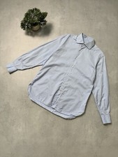 Loro Piana Blue Check Shirt Button Up Dress Size 39/15.5 Long Sleeve