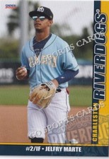 2022 Charleston RiverDogs Jelfry Marte RC Rookie Tampa Bay Rays DR
