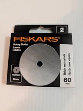 FISKARS 60mm TITANIUM ROTARY CUTTER REPLACEMENT BLADE 2pk NEW 158290 FREE S/H