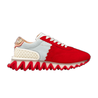 Christian Louboutin Mens Loubishark Flat Red Suede Platform Low