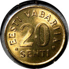 elf Estonia 2nd Republic 20 Senti 1992  Lion  Leopard  93d45 — photo 2