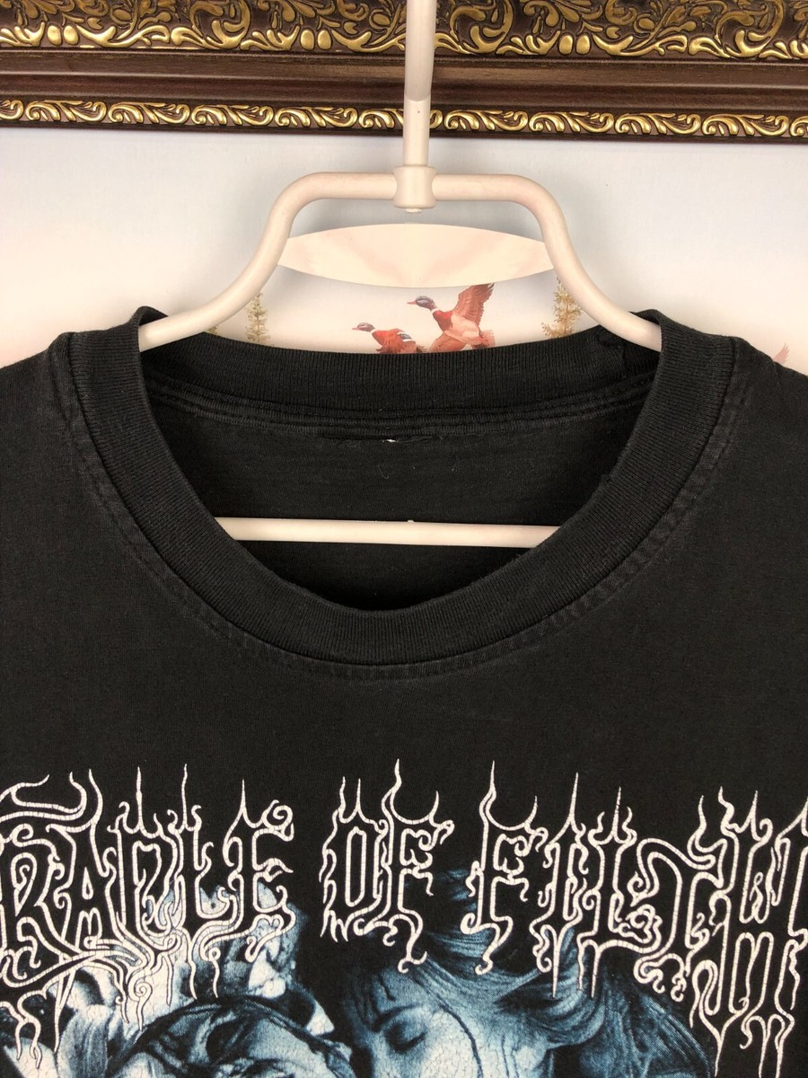 Vintage Cradle Of Filth Band Shirt Over Print Tee Black Rare Hype