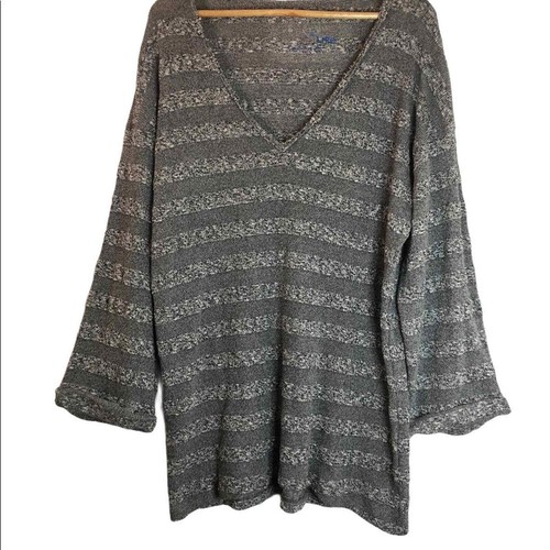 Blue Life V-Neck Grey Stripe Sweater Dress Small - Picture 5 of 8