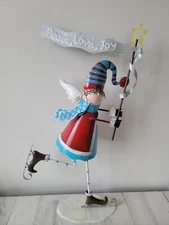 Sunset Vista designs large peace love joy metal Angel ice skater girl figure xma
