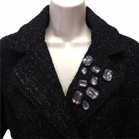 Abrigo BKE Hebilla Para Mujer Negro Brillante Doble Pecho Joyas Cinturón - Talla Pequeño Foto 3 de 4