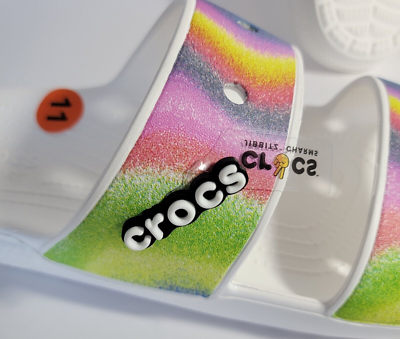 Crocs Classic Sandals Two-Strap Slides White Spray Dye Men’s 11  New s-l400.jpg main image 4