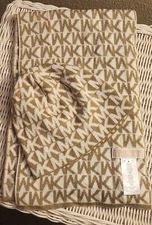 MICHAEL Michael Kors | Signature MK Logo Print Scarf And Benie 