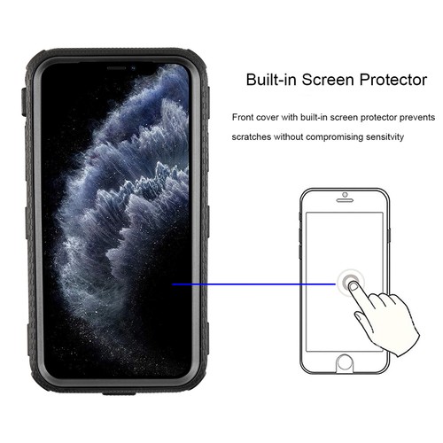 For iPhone 11 Pro 5.8" Case Built-in Screen Shockproof Hybrid / Impact Cover - Picture 10 of 25