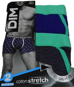 2 Men's Boxer Briefs Shorts Underwear DIM STYLE coton stretch TOUCH IT