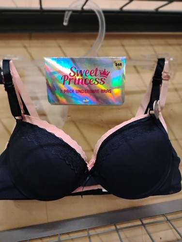 New sweet princess underwire bras for girls 2 packs 34R - Picture 6 of 6