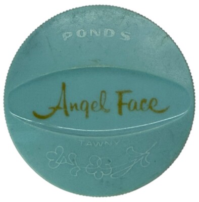 Vintage Pond's Angel Face Tawny Powder Foundation In-One Blue & White Container