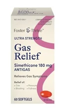 Gas & Bloating Relief Simethicone 180MG Softgel Foster & Thrive 60 Count