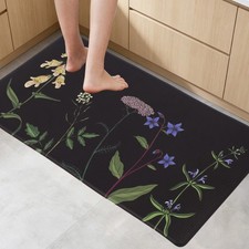 Multi Flower Washable Anti Fatigue Cushioned Kitchen Floor Mat 17x29 Inch