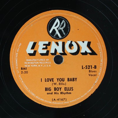 BIG BOY ELLIS: i love you baby / dices! dices! LENOX Single 78 RPM