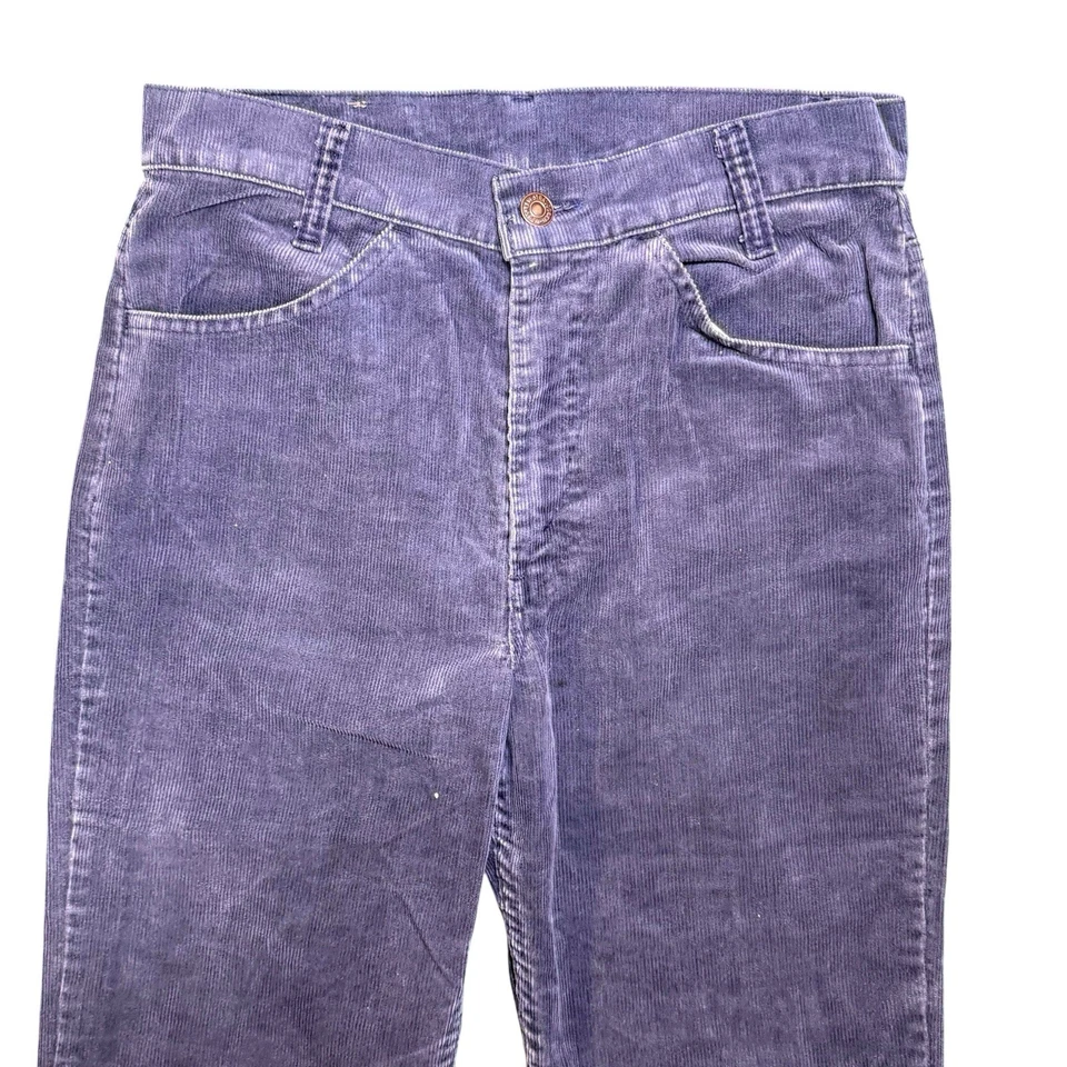 复古 Levi’s 179 1517 灯芯绒裤子 30X30 美国靴型学生版蓝色 20 世纪 80 年代 — 第 3/4 张图片