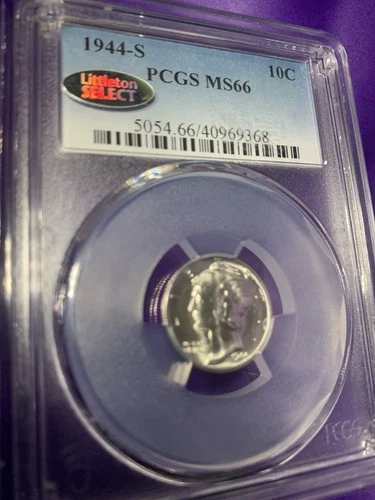 1944-S MERCURY SILVER DIME PCGS  MS 66 ~BEAUTIFUL COIN~Special Littleton Select!
