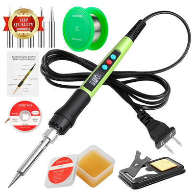 Soldering Iron Kit, 100W LED Digital Solder Gun Kits with Ceramic Heater, Adjust