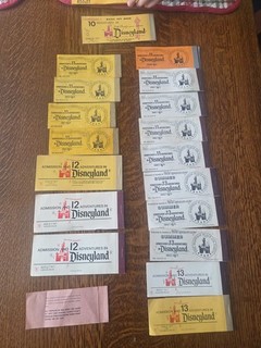 Lot of 15 VTG Walt Disney World Ticket Books Magic Kingdom Incomplete Set