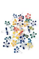 Daisy Style Hand-Blown Flower Glass Beads, Decorative Small, Assorted Colors