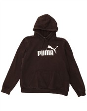 PUMA Womens Graphic Hoodie Jumper UK 16 Large Black Cotton WN20
