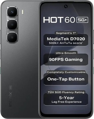 Infinix Hot 60 5G+ Sleek Black 128GB 6GB RAM Indian Global Version Unlocked