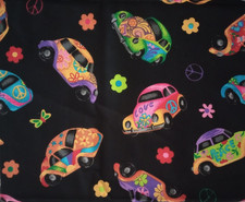 automobile car buggy peace fun fabric 11 x 9 inch 1pc new