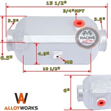 Aluminum Air To Water Intercooler 3.5 Inletoutlet Size 15 12 X6.5x6