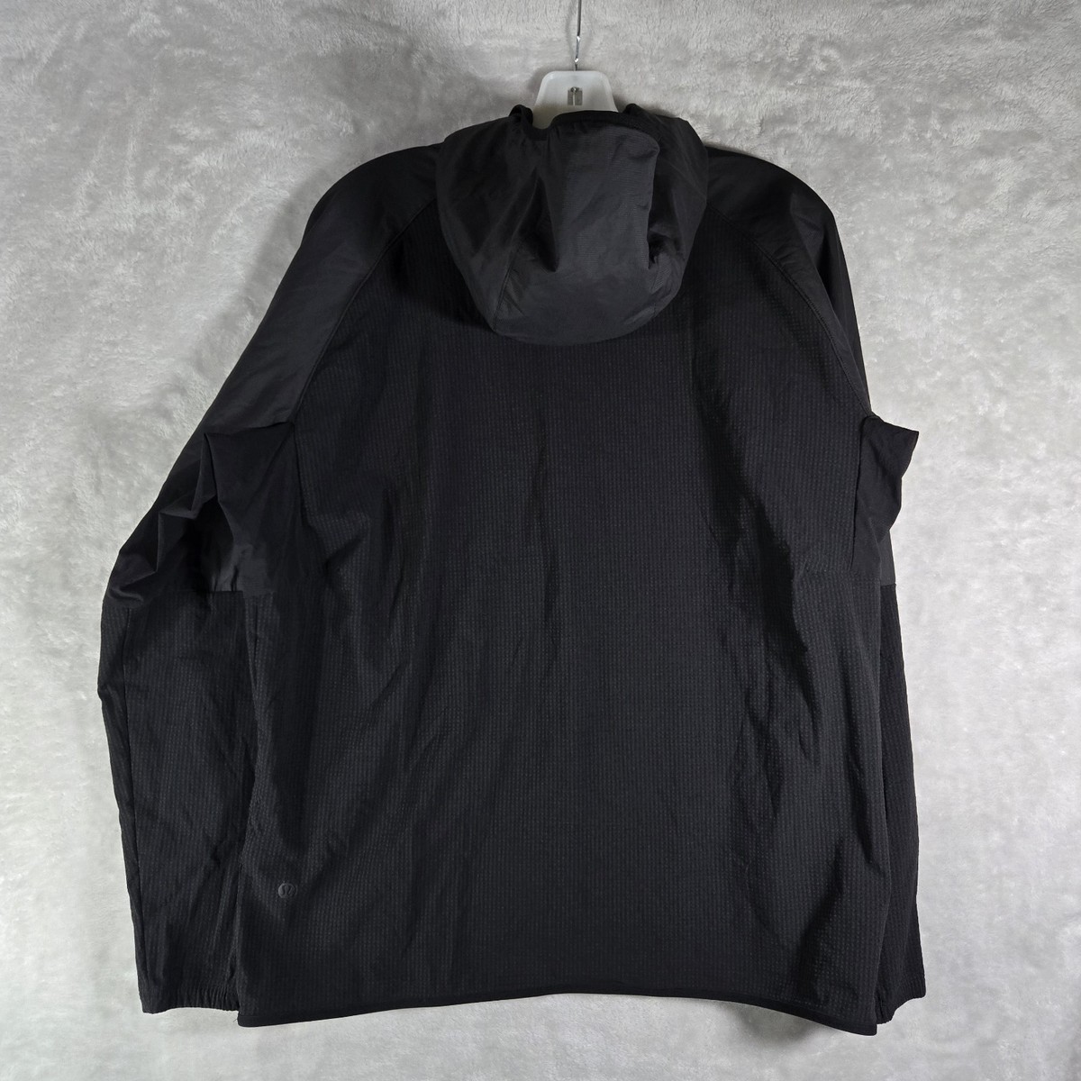 Lululemon Grid Fleece Anorak Jacket Mens Size Medium Hooded Black 