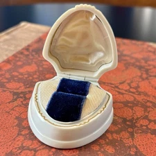 Vintage Celluloid Single Ring Presentation Box Gift Engagement Ivory Art Deco