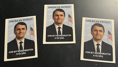 Charlie Kirk American Patriot & True Hero Gone But Never Forgotten Memorial Card