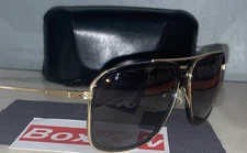 Barton Perreira Magnate Gold/Black 60mm Polarized Titanium Handmade Sunglasses