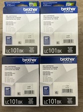Brother LC101BK Black Ink Cartridge Lot Of 4 New In Box 