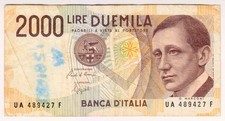 1990 Italy 2000 Lire 489427 Paper Money Banknotes Currency