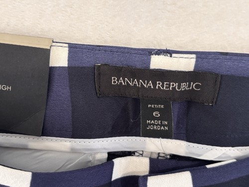Neu mit Etikett Banana Republic Avery Hose, marineblau kariert, mittelhoher Bund Knöchelgröße 6P, 600GW2U1531 - Bild 4 von 14