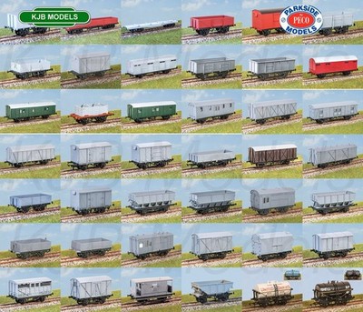 Wagenbausatz Parkside Peco zur Auswahl - Van, Bolster, Mineral, CCT, Tankwagen, Trichter usw.