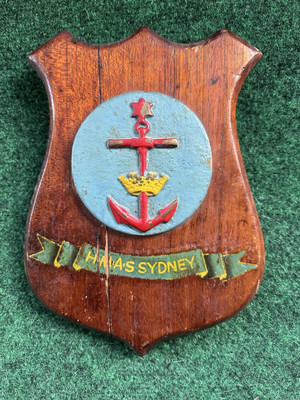Antique Plaque Badge Maritime - Australian Navy  HMAS Sydney 