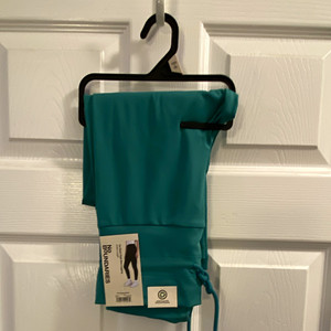 No Boundaries Womens XS Regular High Rise Solid Teal Ankle Leggings Drawstring