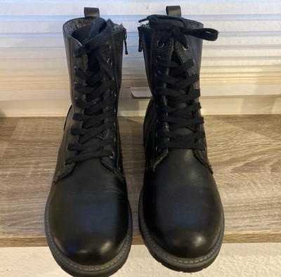 Damen Winter Stiefeletten Boots Leder schwarz Warmfutter Gr.40 Reißverschlus
