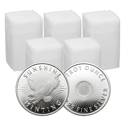 Lot of 100 - 1 Troy oz Sunshine Minting .999 Fine Silver Round