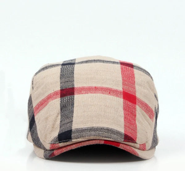 Hombres Mujeres Gorra de Boina Plana a Cuadros a Rayas de Newsboy Sombreros Gatsby Hiedra Cabbie Sombrero de Golf Foto 4 de 4