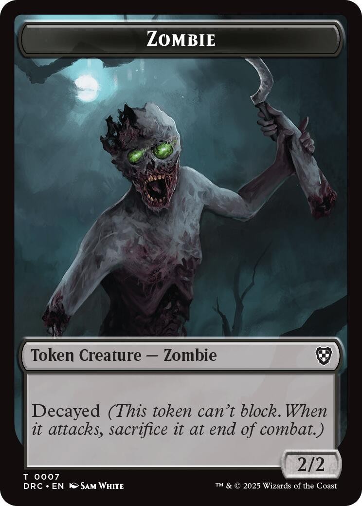 Zombie (0007) // Zombie (0003) Double-Sided Token - 7 // 3 - NM - DRC