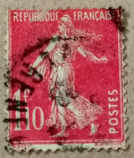 6A-Timbre France YT  238 oblitéré année 1927 "type semeuse typographiée"