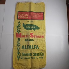 Bolsa de semillas de rotación media de alfalfa multi-trengo vintage BADGER One Bushel