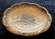 Elsterwerda Steingut Schale Keramik Gold Blumendekor verziert Vintage Alt