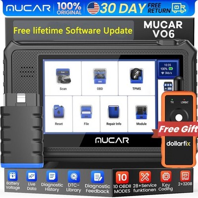 6'' MUCAR VO6 Scan Tool Bluetooth OBD2 Scanner Car Full System Diagnostic Reader