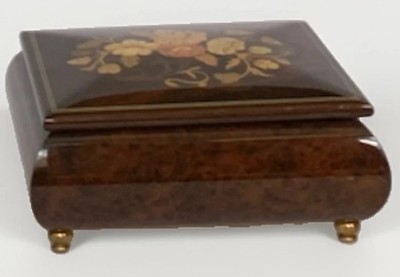 Reuge Romance Music Jewelry Box  One Moment In Time  Inlaid Wood Italy Brass 7 