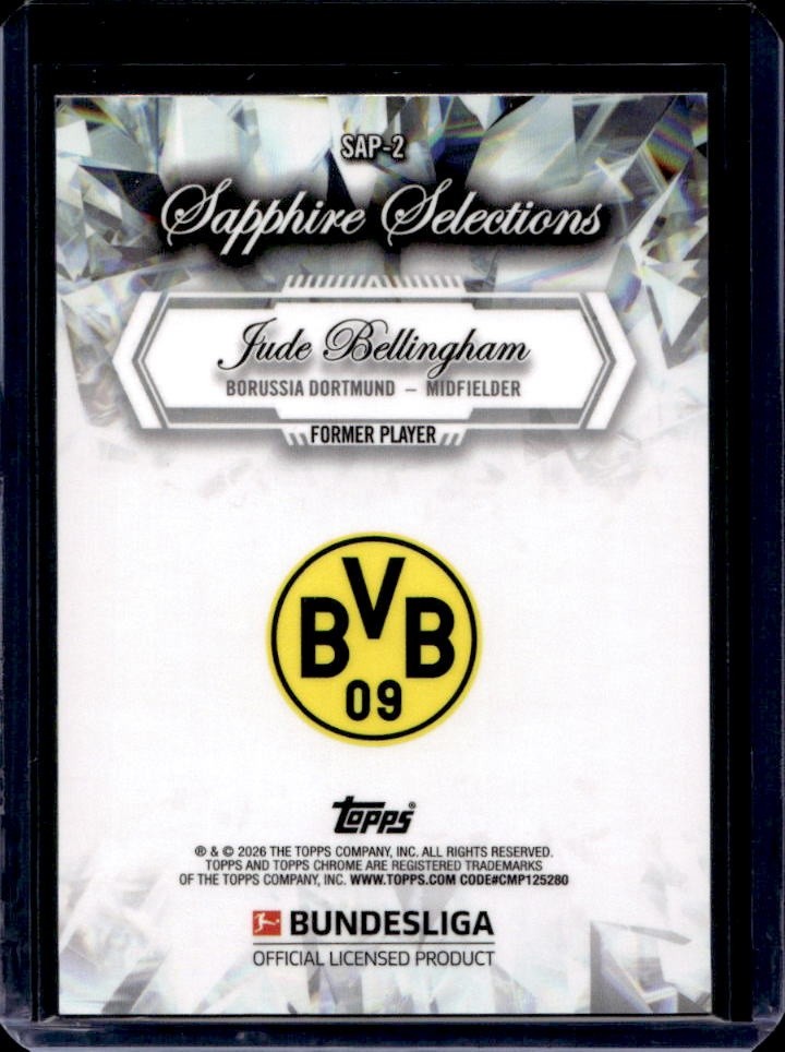 2025-26 Topps Chrome Bundesliga Sapphire Jude Bellingham Selections #SAP-2 view 2